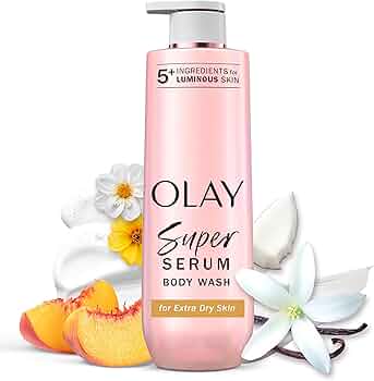Olay Super Serum Body Wash for Extra Dry Skin, 24hr Long Lasting Rich Hydration