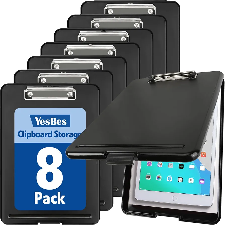 8 Pack Clipboard with Storage, High Capacity Storage Clipboard 8.5 x 11 with Pen Holder