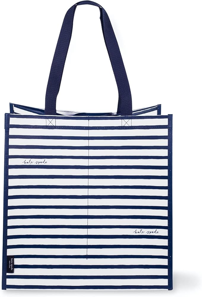 kate spade new york Reusable Shopping Bag, Grocery Tote with Shoulder Straps, Collapsible Tote